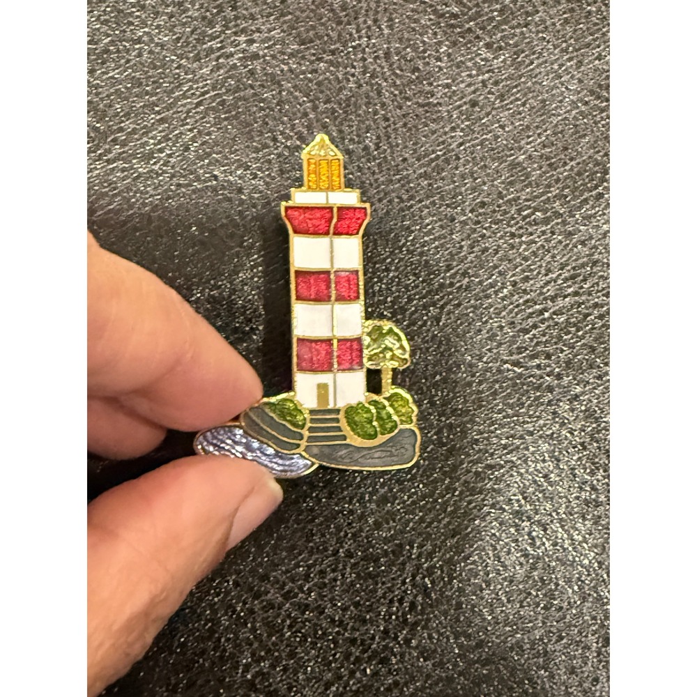 Enamel Lighthouse Pin Nautical Coastal Charm Nautical Seaside‎ Jewelry Accessory